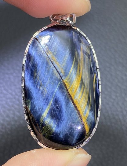 AAAA Natural Namibian Pietersite 925 Silver Pendant, Colored Full Fire Pietersite Pendant, Pietersite Gemstone ET137