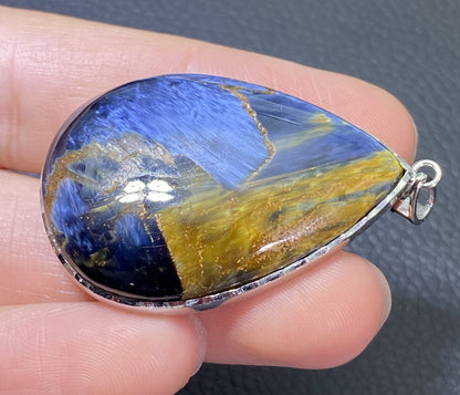 AAAA Natural Namibian Pietersite 925 Silver Pendant, Colored Full Fire Pietersite Pendant, Pietersite Gemstone ET138