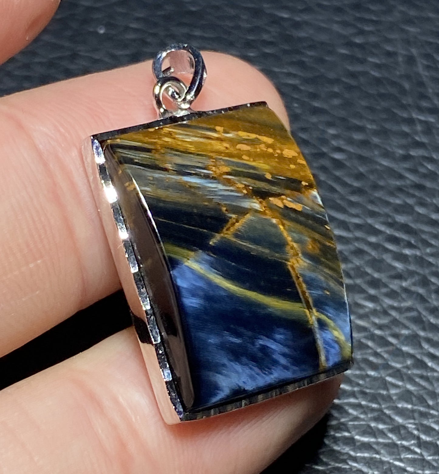 AAAA+ Natural Namibian Pietersite 925 Silver Pendant, Colored Full Fire Pietersite Pendant, Pietersite Gemstone ET139