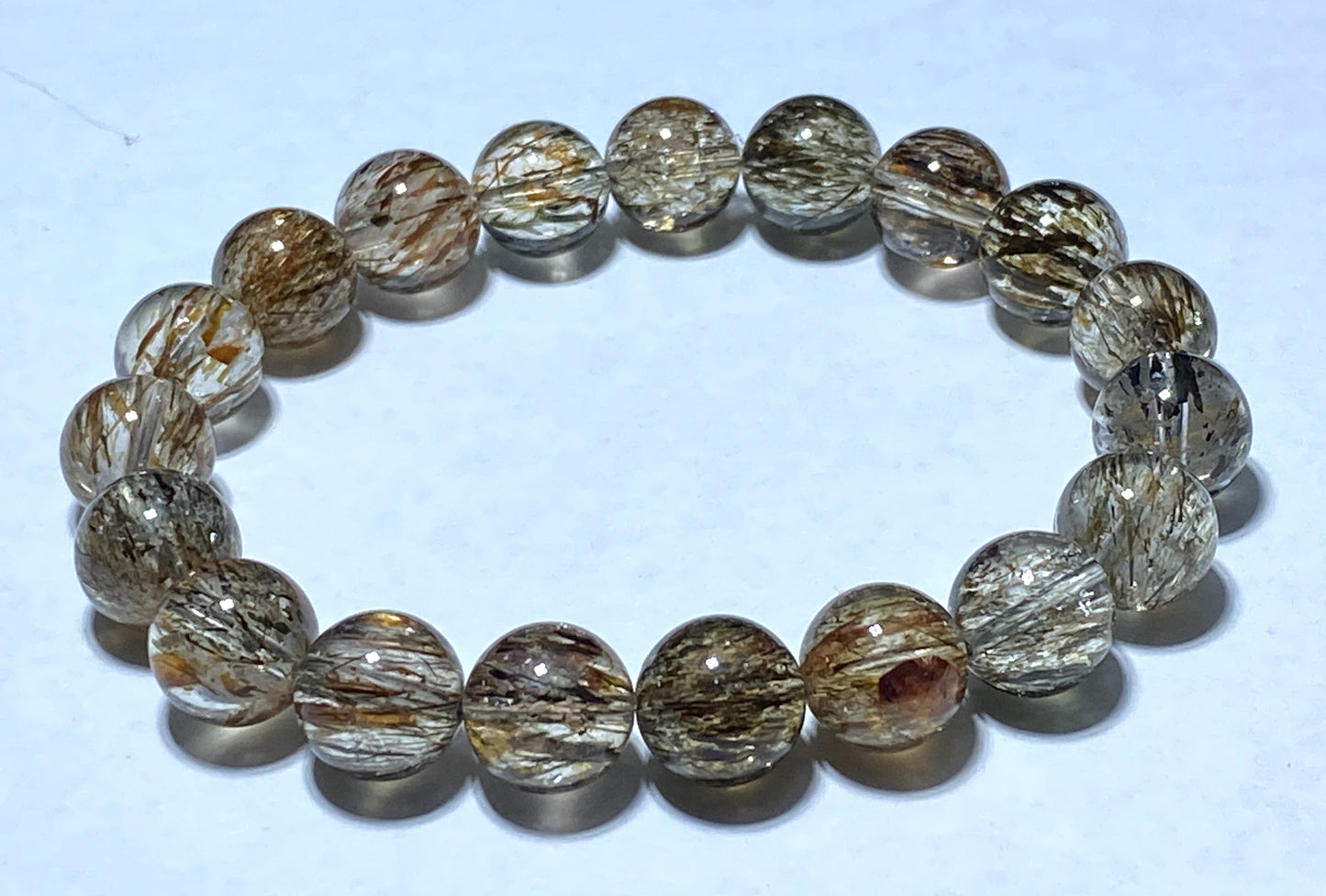 AAAA+ Natural Authentic Black Gold Super Seven Bracelet,Super 7 Bracelet,Healing Stone Jewelry,10 mmBead Bracelet ET151