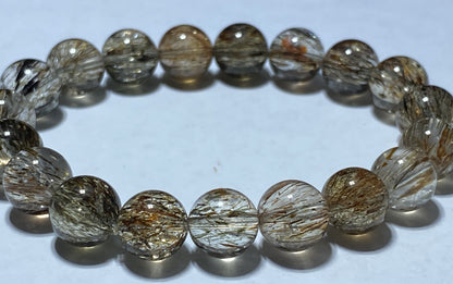 AAAA+ Natural Authentic Black Gold Super Seven Bracelet,Super 7 Bracelet,Healing Stone Jewelry,10 mmBead Bracelet ET151