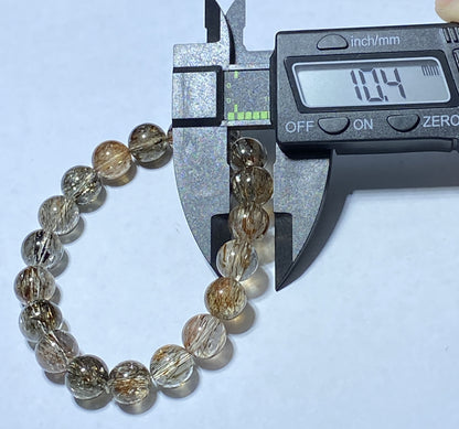 AAAA+ Natural Authentic Black Gold Super Seven Bracelet,Super 7 Bracelet,Healing Stone Jewelry,10 mmBead Bracelet ET151