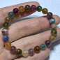 AAA++ Natural Authentic Tourmaline Bracelet,Tourmaline Round Bracelet,Rainbow Tourmaline Bracelet,Crystal Bracelet ET155