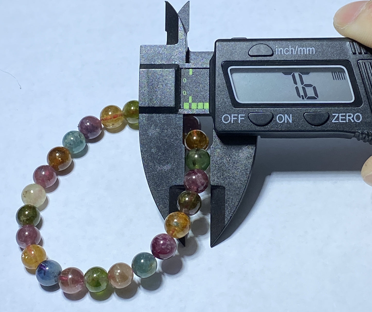 AAA++ Natural Authentic Tourmaline Bracelet,Tourmaline Round Bracelet,Rainbow Tourmaline Bracelet,Crystal Bracelet ET155