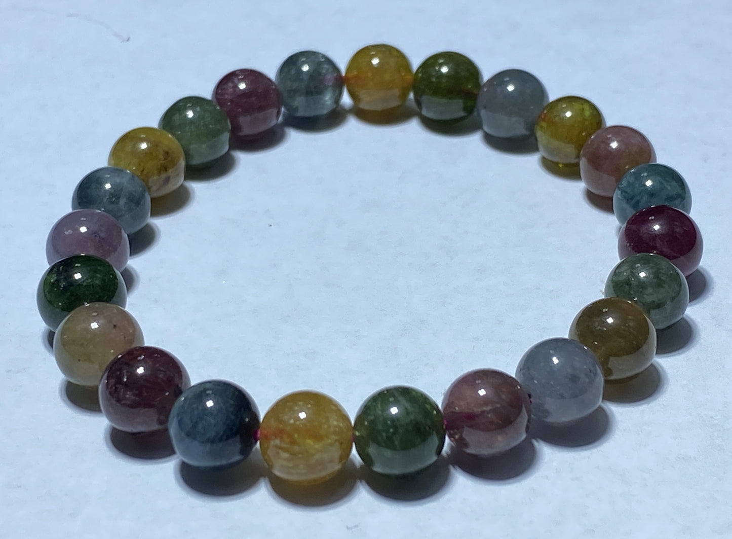 AAA++ Natural Authentic Tourmaline Bracelet,Rainbow Tourmaline Bracelet,Crystal Bracelet,Gemstone Bracelet ET156