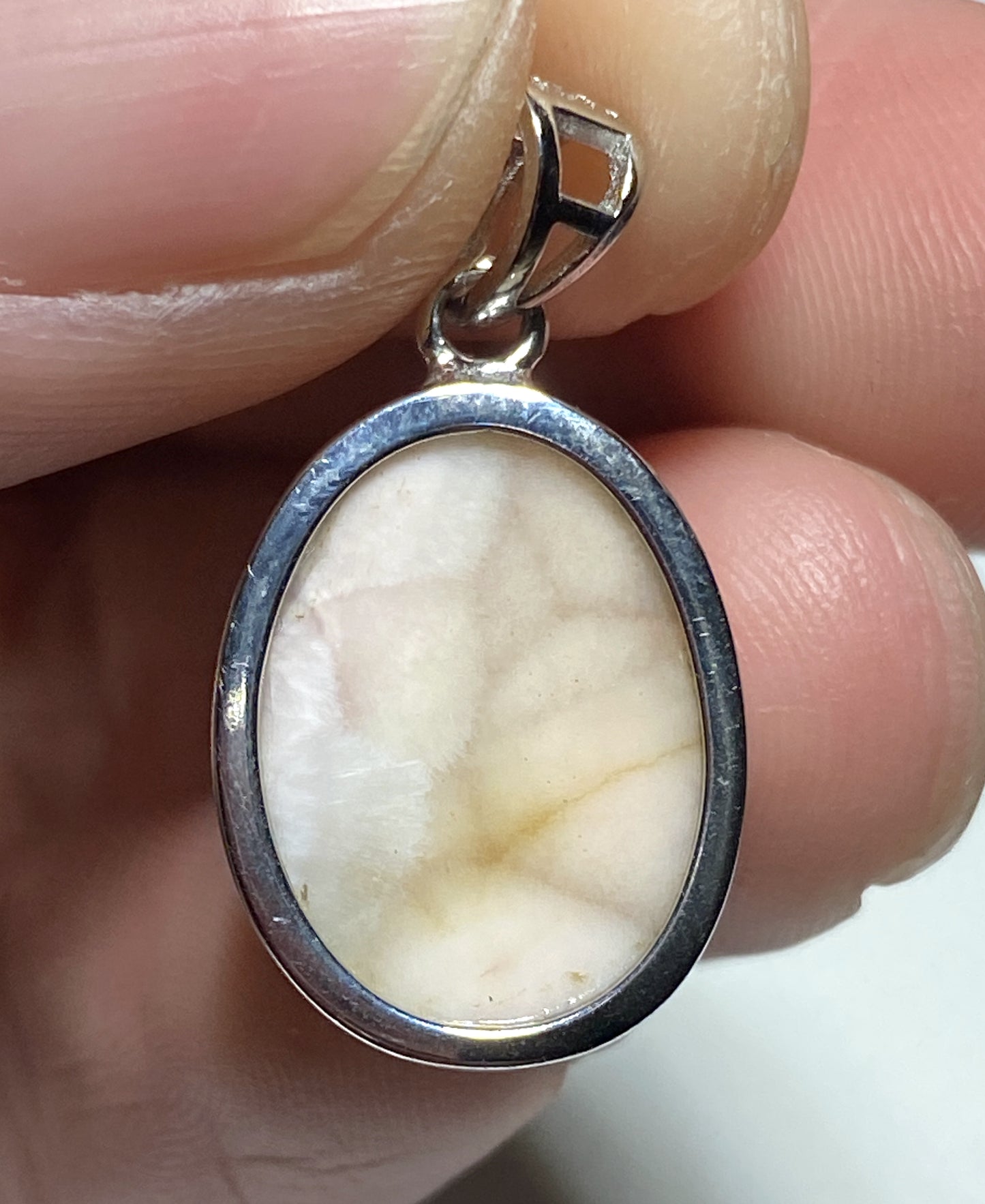 Natrolite Pendant,AAAA+ Natural Authentic Natrolite Pendant,925 Silver Pendant,Gemstone Pendant,Pink Larimar ET190