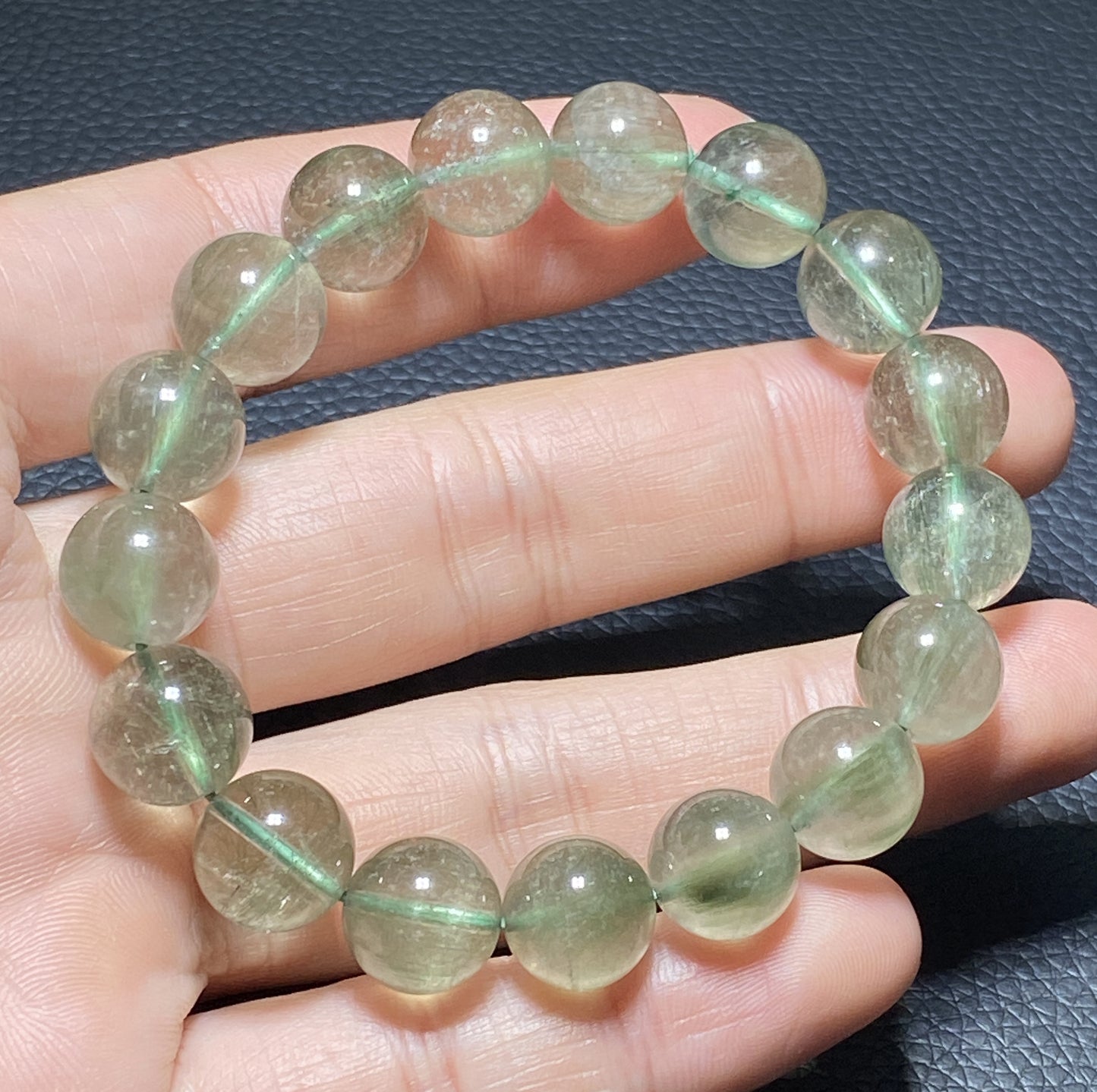 Green Rutilated Quartz Bracelet,Crystal Bracelet,11mm Bracelet,Gemstone Bracelet,Crystal Bracelet,Luck Bracelet ET193