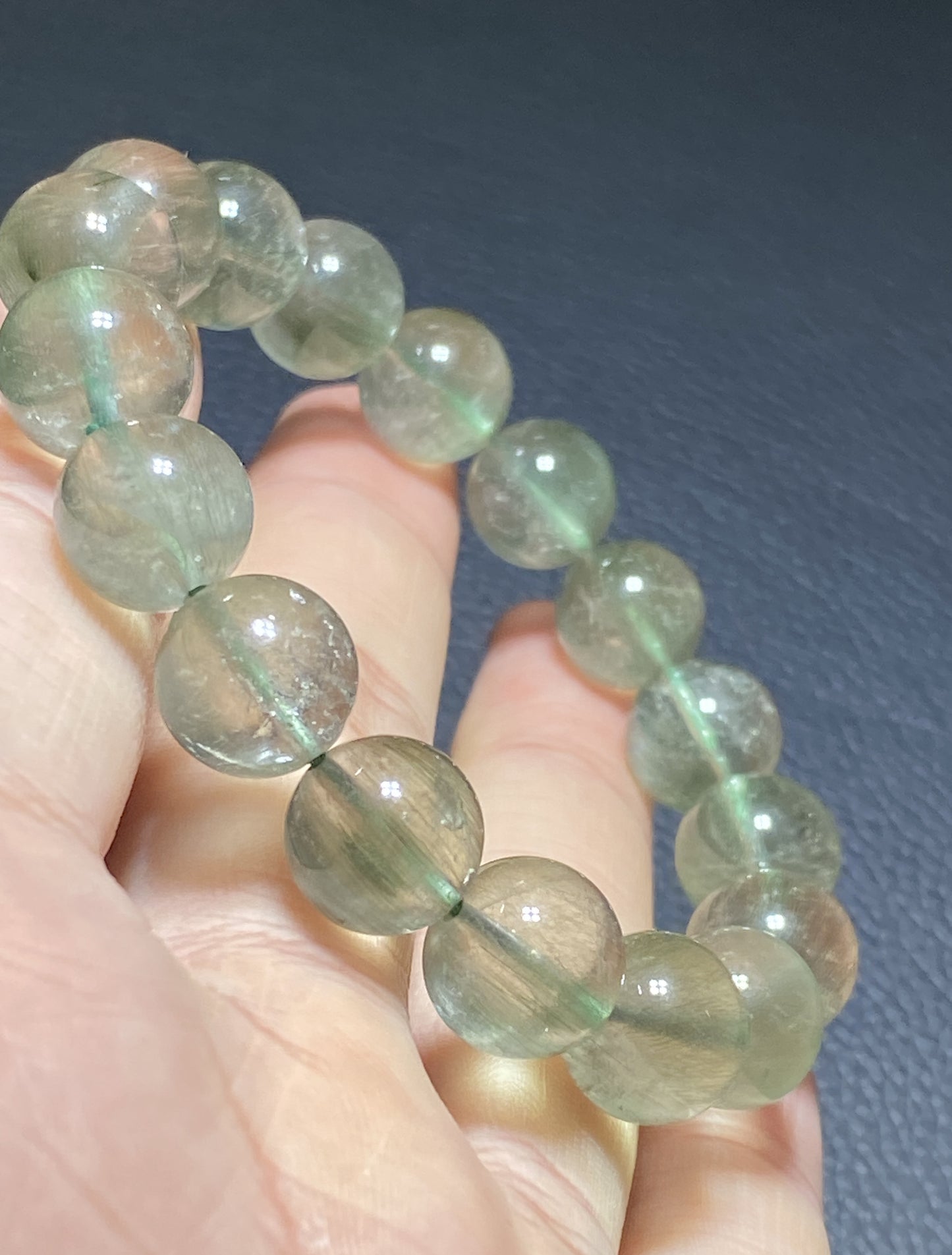 Green Rutilated Quartz Bracelet,Crystal Bracelet,11mm Bracelet,Gemstone Bracelet,Crystal Bracelet,Luck Bracelet ET193