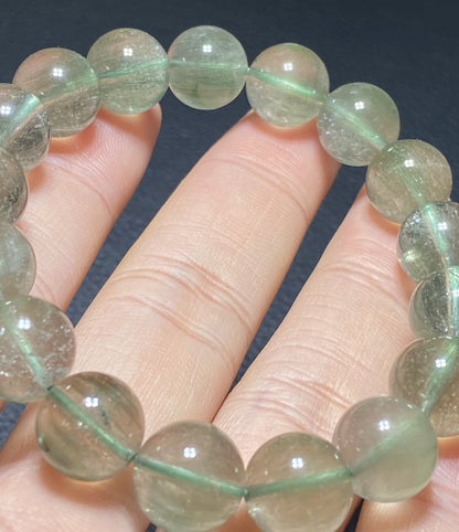 Green Rutilated Quartz Bracelet,Crystal Bracelet,11mm Bracelet,Gemstone Bracelet,Crystal Bracelet,Luck Bracelet ET193