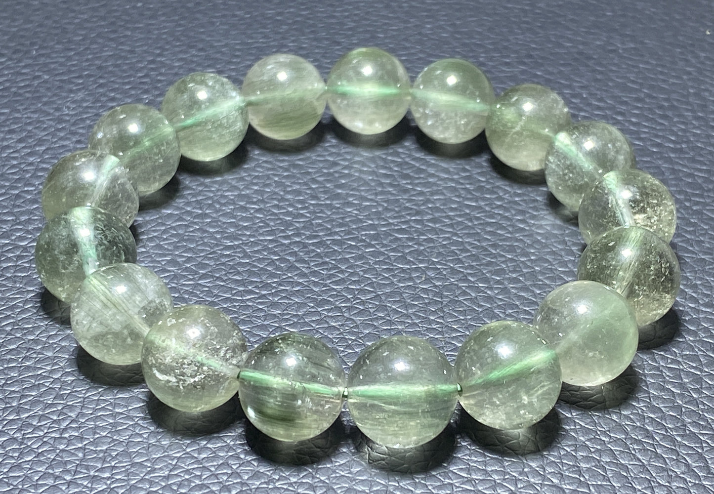 Green Rutilated Quartz Bracelet,Crystal Bracelet,11mm Bracelet,Gemstone Bracelet,Crystal Bracelet,Luck Bracelet ET193