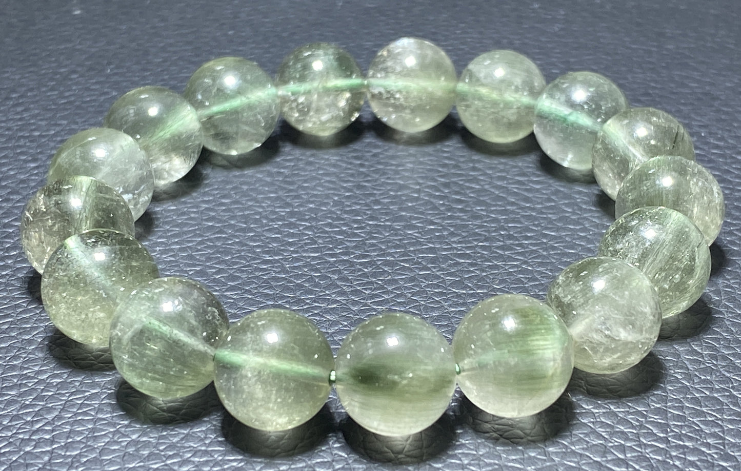 Green Rutilated Quartz Bracelet,Crystal Bracelet,11mm Bracelet,Gemstone Bracelet,Crystal Bracelet,Luck Bracelet ET193