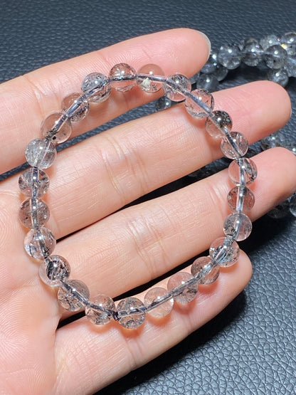 Herkimer Diamond Bracelect,AAA+ Natural Herkimer Diamond Bracelect,8mm herkimer diamond quartz,Crystal Bracelet ET0744