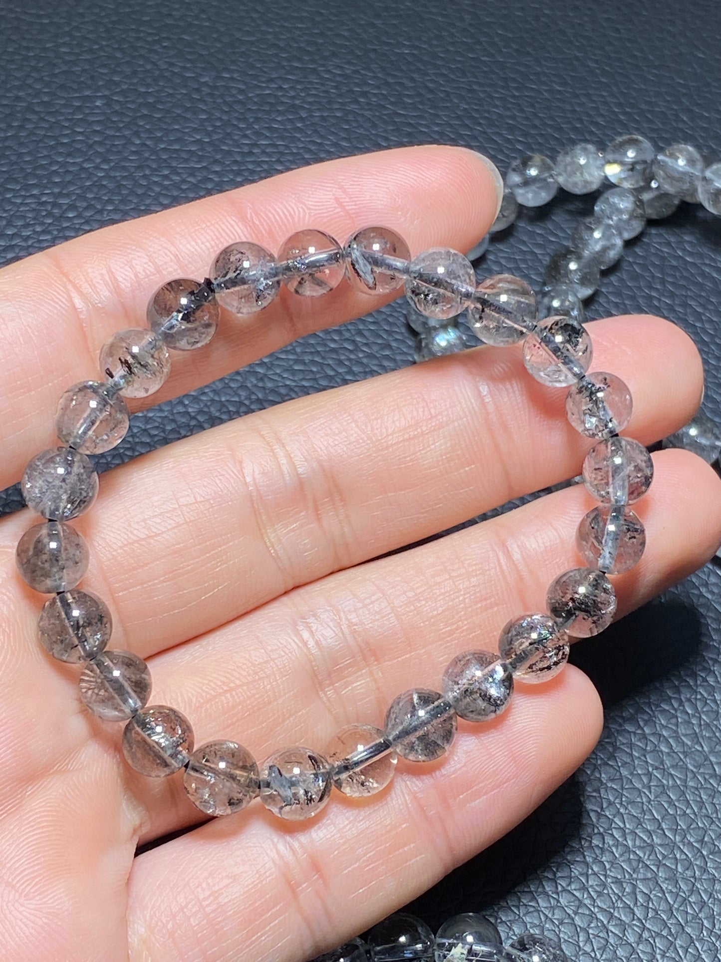 Herkimer Diamond Bracelect,AAA+ Natural Herkimer Diamond Bracelect,8mm herkimer diamond quartz,Crystal Bracelet ET0744