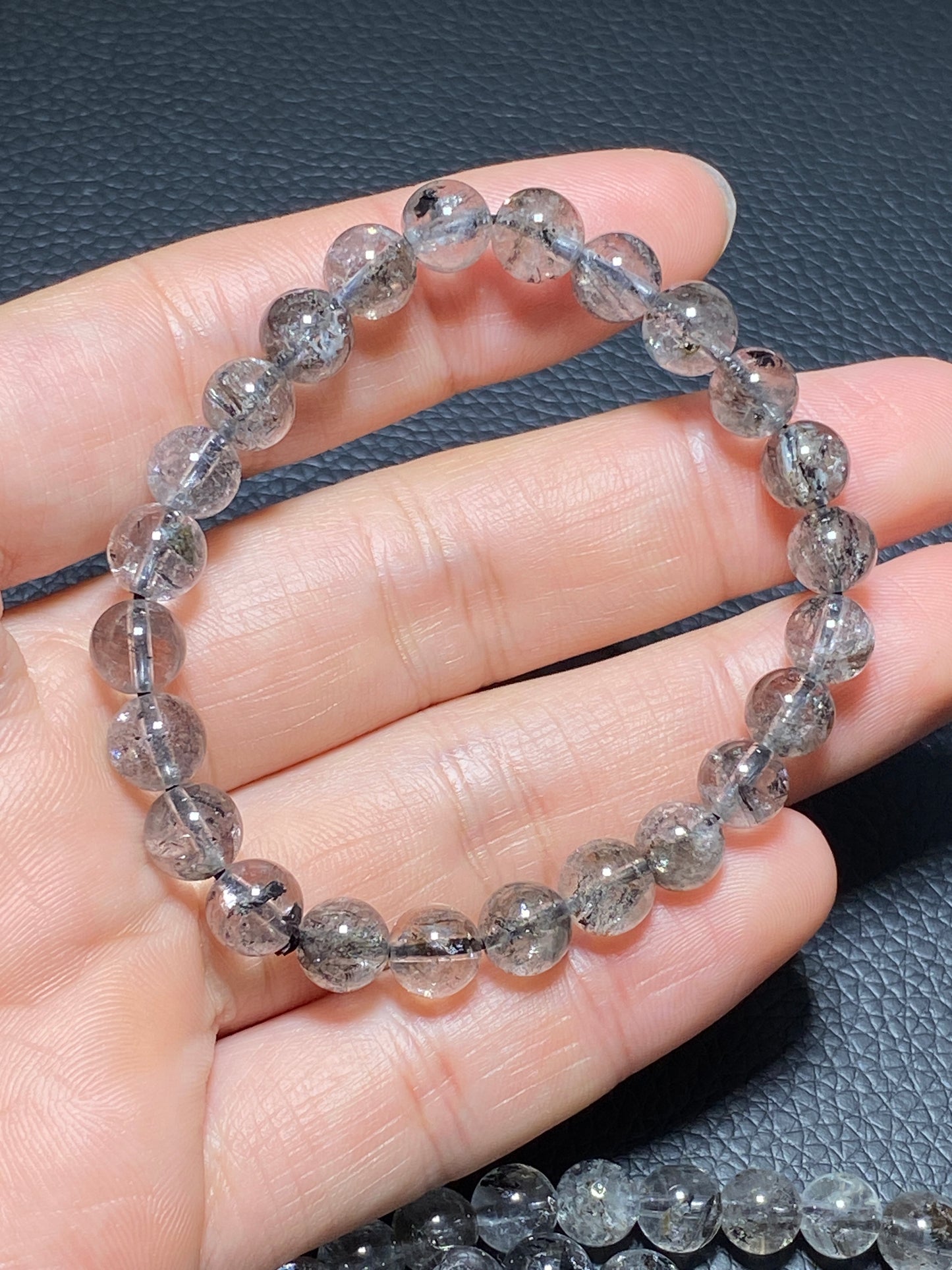 Herkimer Diamond Bracelect,AAA+ Natural Herkimer Diamond Bracelect,8mm herkimer diamond quartz,Crystal Bracelet ET0744