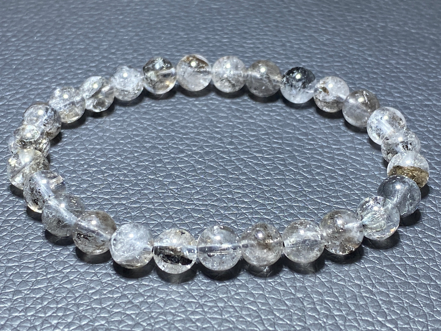 Herkimer Diamond Bracelect,AAA+ Natural Herkimer Diamond Bracelect,8mm herkimer diamond quartz,Crystal Bracelet ET0744