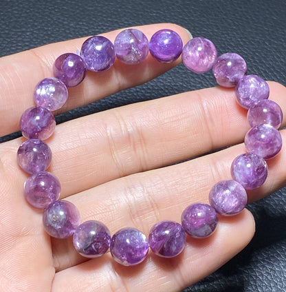 Lepidolite,AAAA+ Natural Purple Lepidolite Bracelet,9mm Ballpoint Bracelet,Best Gift For Her,Crystal Bracelet ET199