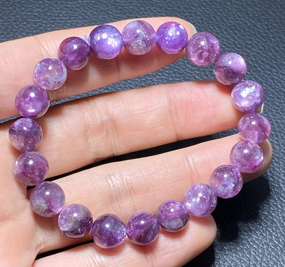 Lepidolite,AAAA+ Natural Purple Lepidolite Bracelet,9mm Ballpoint Bracelet,Best Gift For Her,Crystal Bracelet ET199