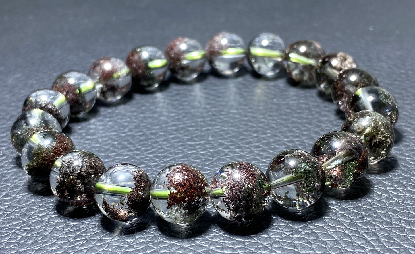 Green Phantom Crystal,AAAA Natural Authentic Zambia Green Phantom Crystal Bracelet,10mm Bracelet,Mens bracelet ET200