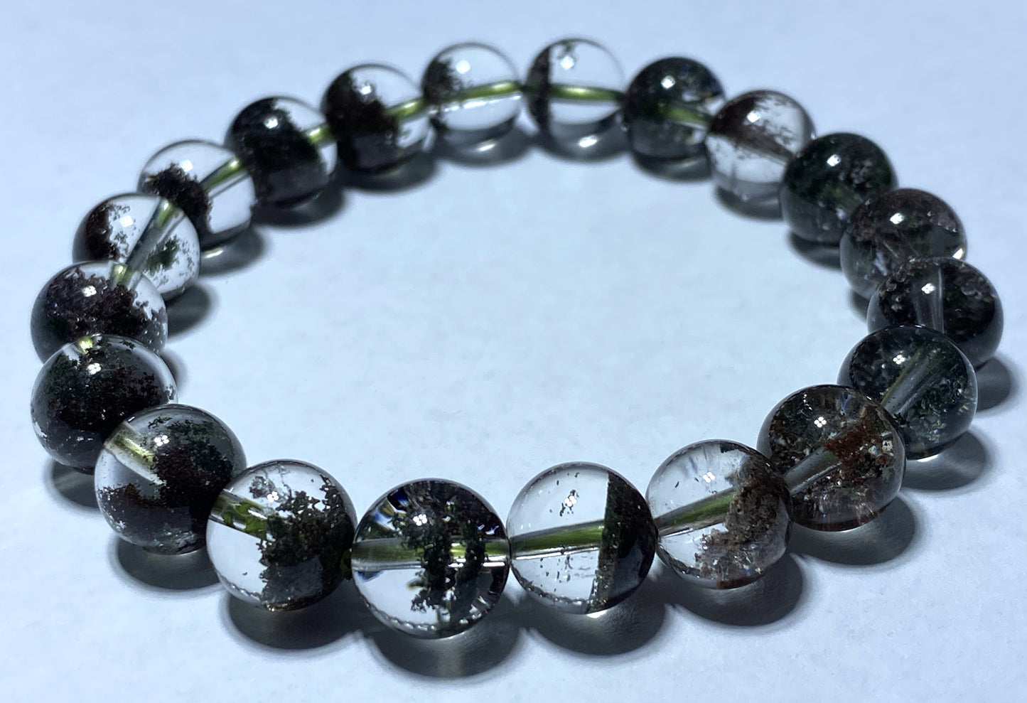 Green Phantom Crystal,AAAA Natural Authentic Zambia Green Phantom Crystal Bracelet,10mm Bracelet,Mens bracelet ET200