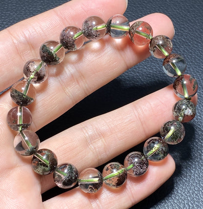 Green Phantom Crystal,AAAA Natural Authentic Zambia Green Phantom Crystal Bracelet,10mm Bracelet,Mens bracelet ET200