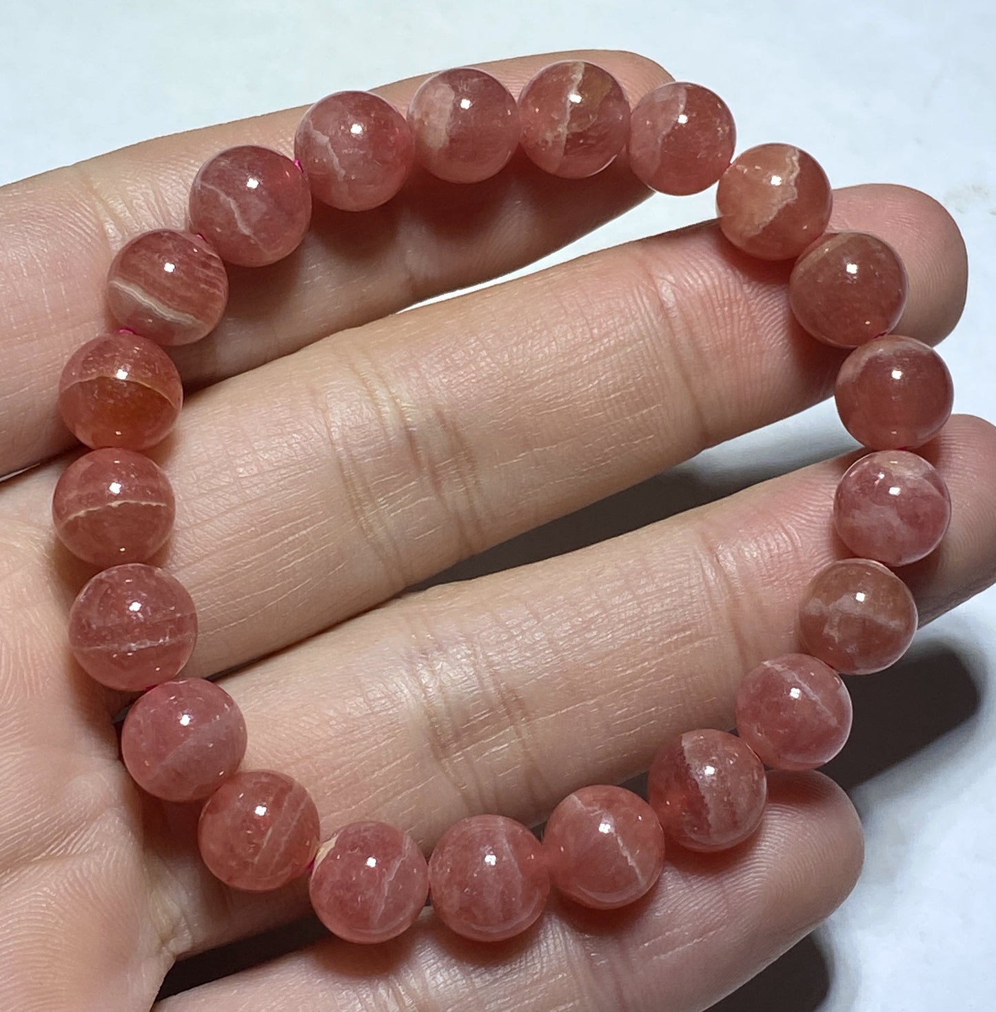 Rhodochrosite Bracelet,AAA++ Natural Authentic Argentina Rhodochrosite Bracelet,Women's Jewelry,Gemstone Bracelet,9mm Bracelt ET214