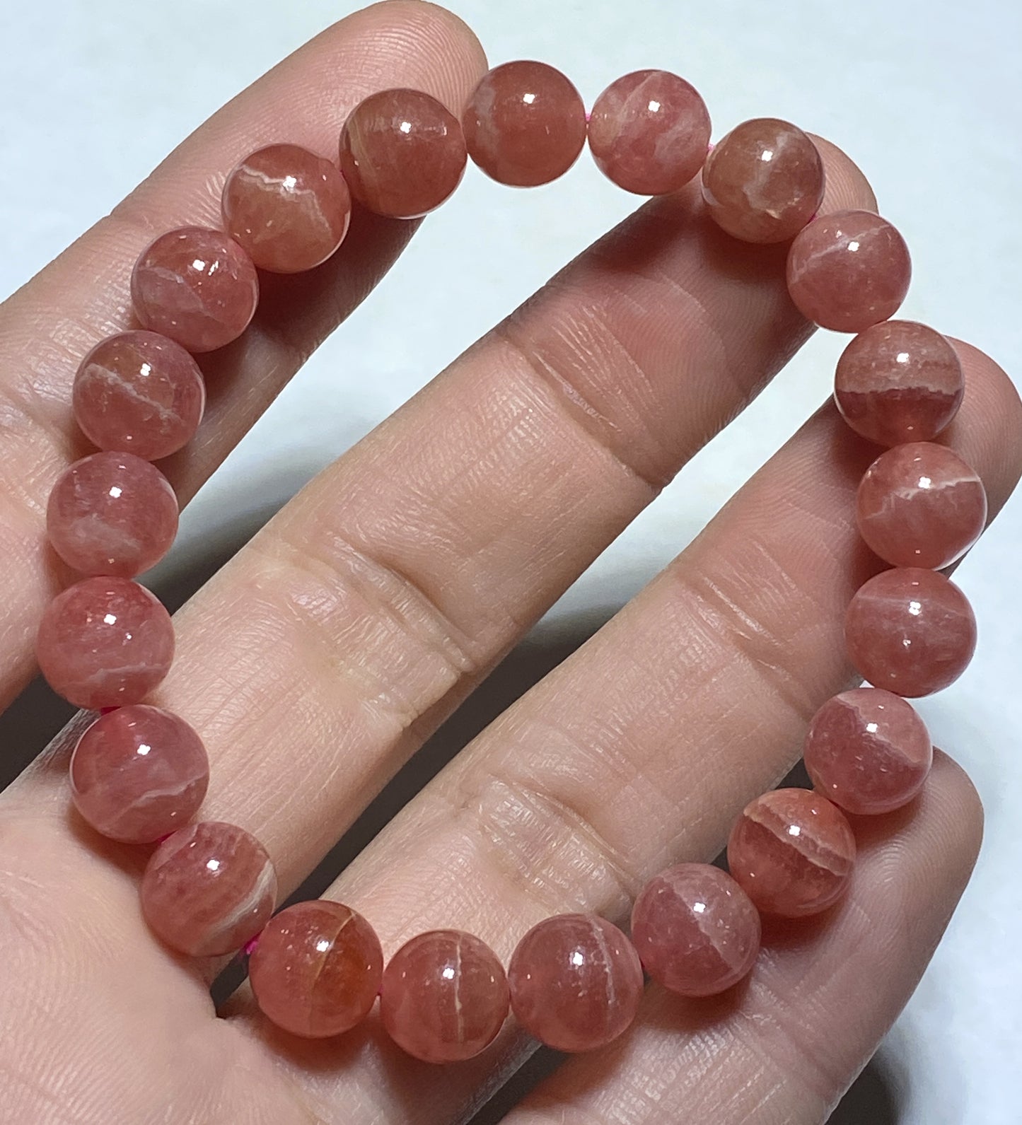 Rhodochrosite Bracelet,AAA++ Natural Authentic Argentina Rhodochrosite Bracelet,Women's Jewelry,Gemstone Bracelet,9mm Bracelt ET214