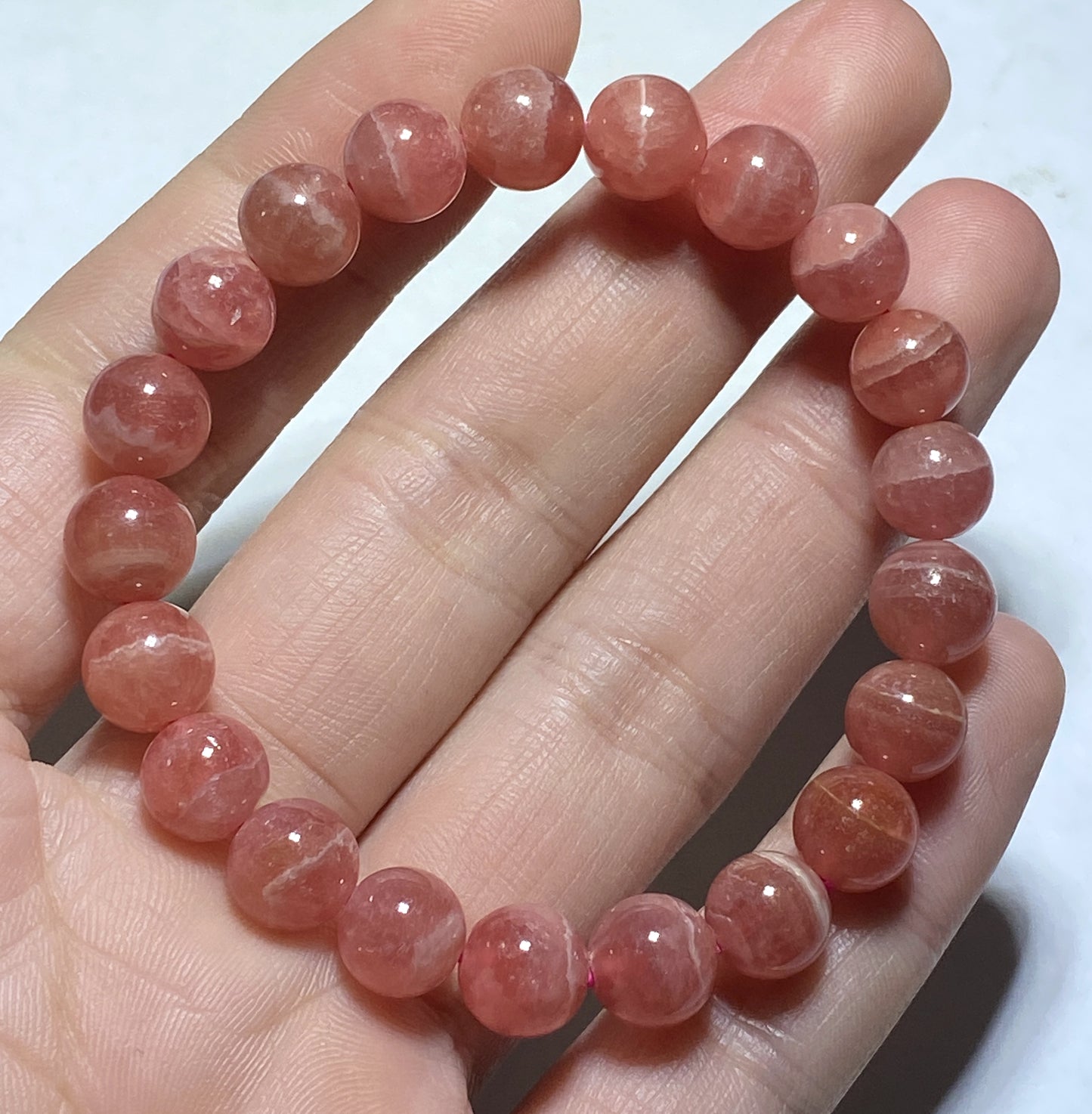 Rhodochrosite Bracelet,AAA++ Natural Authentic Argentina Rhodochrosite Bracelet,Women's Jewelry,Gemstone Bracelet,9mm Bracelt ET214