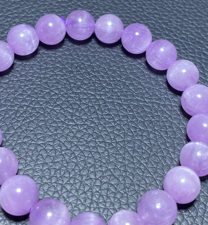 AAAA+ Natural Authentic Kunzite Bracelet,Crystal Bracelet,Handmade Jewelry,Gems Bracelet,9mm Gem Bracelet ET224