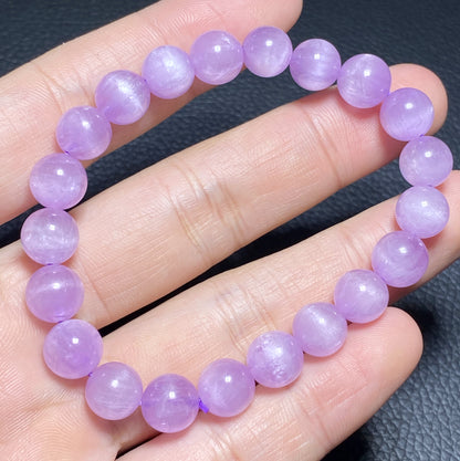 AAAA+ Natural Authentic Kunzite Bracelet,Crystal Bracelet,Handmade Jewelry,Gems Bracelet,9mm Gem Bracelet ET224