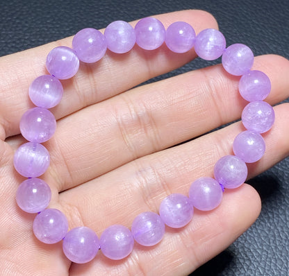 AAAA+ Natural Authentic Kunzite Bracelet,Crystal Bracelet,Handmade Jewelry,Gems Bracelet,9mm Gem Bracelet ET224