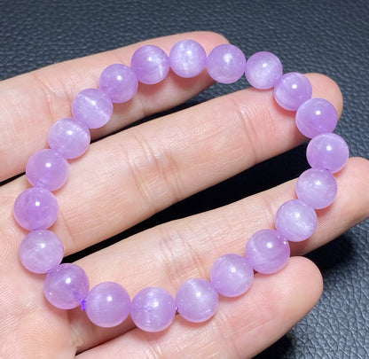 AAAA+ Natural Authentic Kunzite Bracelet,Crystal Bracelet,Handmade Jewelry,Gems Bracelet,9mm Gem Bracelet ET224