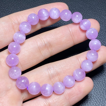 AAAA+ Natural Authentic Kunzite Bracelet,Crystal Bracelet,Handmade Jewelry,Gems Bracelet,9mm Gem Bracelet ET224