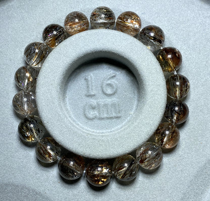 AAAA+ Natural Authentic Black Gold Super Seven Bracelet,Super 7 Bracelet,Healing Stone Jewelry,10 mmBead Bracelet ET226