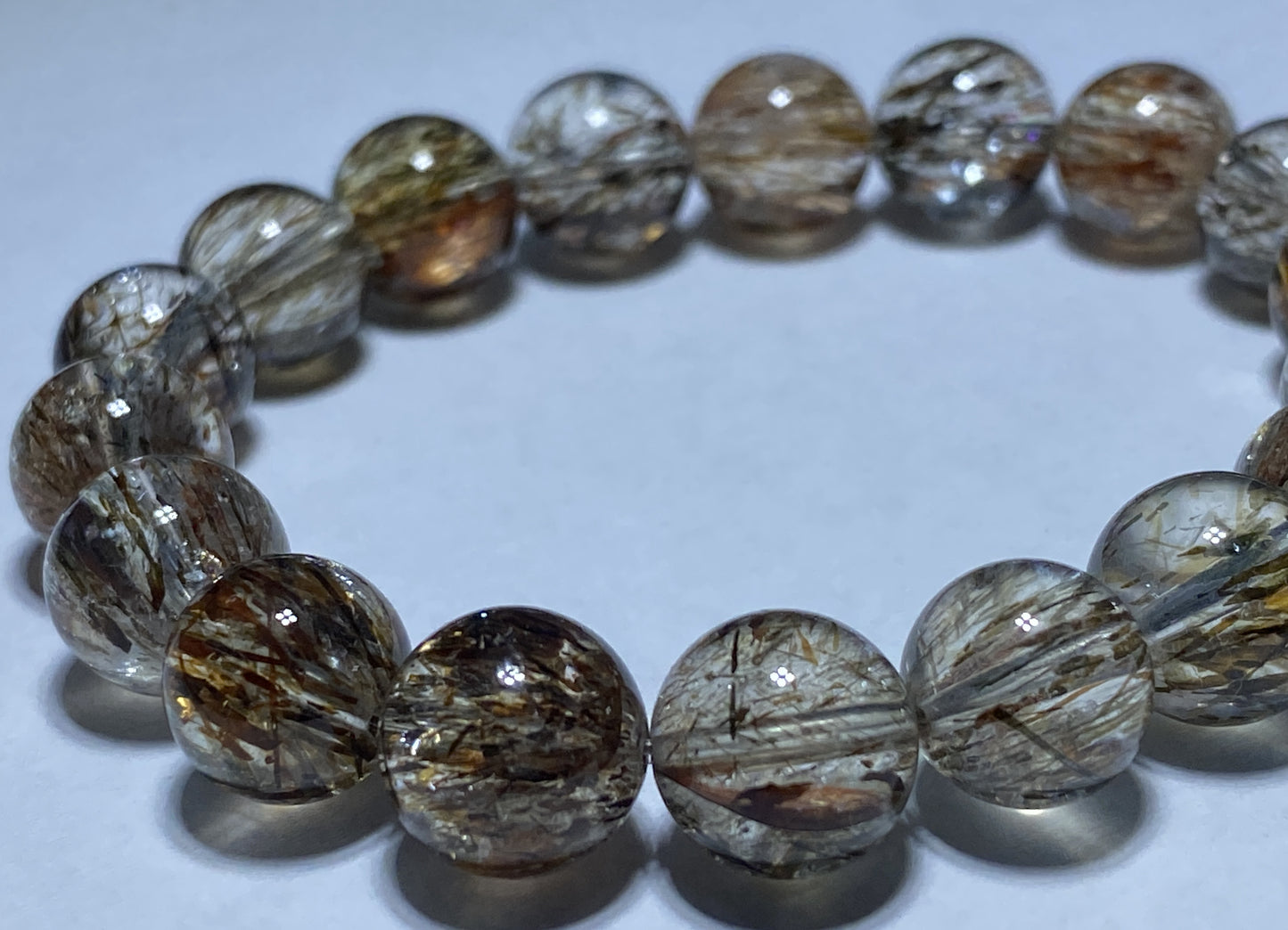 AAAA+ Natural Authentic Black Gold Super Seven Bracelet,Super 7 Bracelet,Healing Stone Jewelry,10 mmBead Bracelet ET226