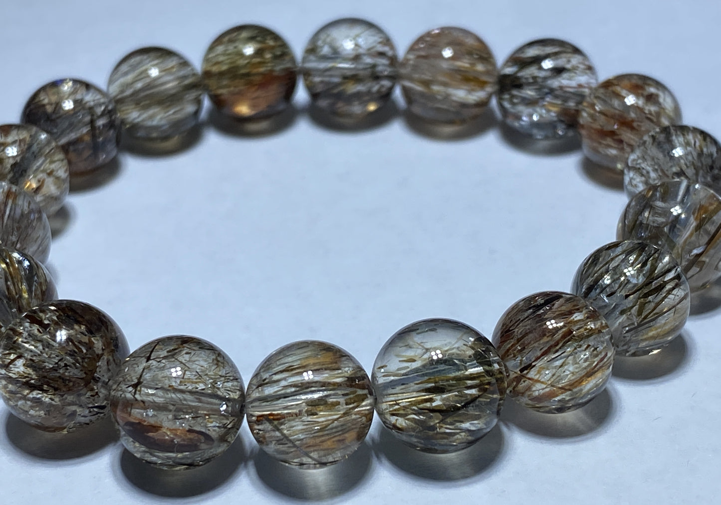 AAAA+ Natural Authentic Black Gold Super Seven Bracelet,Super 7 Bracelet,Healing Stone Jewelry,10 mmBead Bracelet ET226