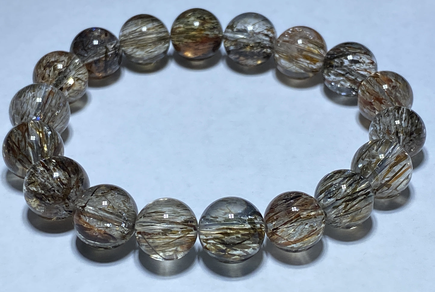 AAAA+ Natural Authentic Black Gold Super Seven Bracelet,Super 7 Bracelet,Healing Stone Jewelry,10 mmBead Bracelet ET226