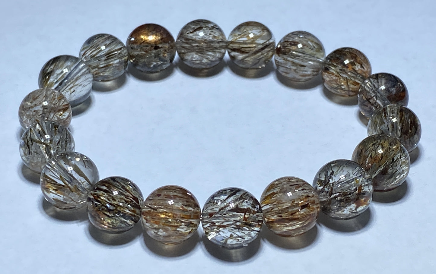 AAAA+ Natural Authentic Black Gold Super Seven Bracelet,Super 7 Bracelet,Healing Stone Jewelry,10 mmBead Bracelet ET226