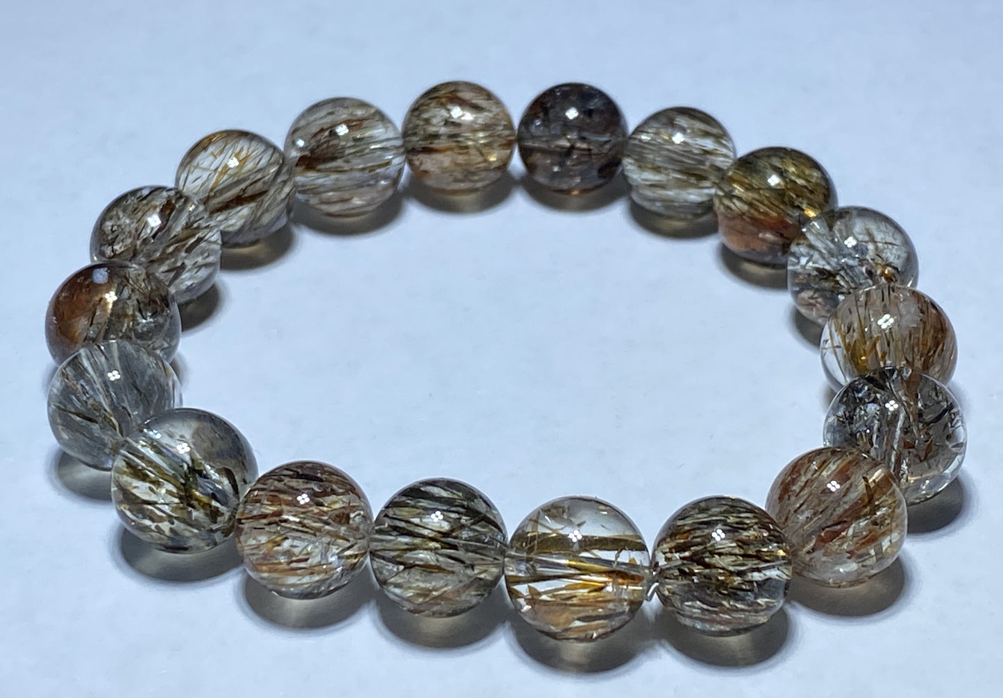 AAAA+ Natural Authentic Black Gold Super Seven Bracelet,Super 7 Bracelet,Healing Stone Jewelry,10 mmBead Bracelet ET226