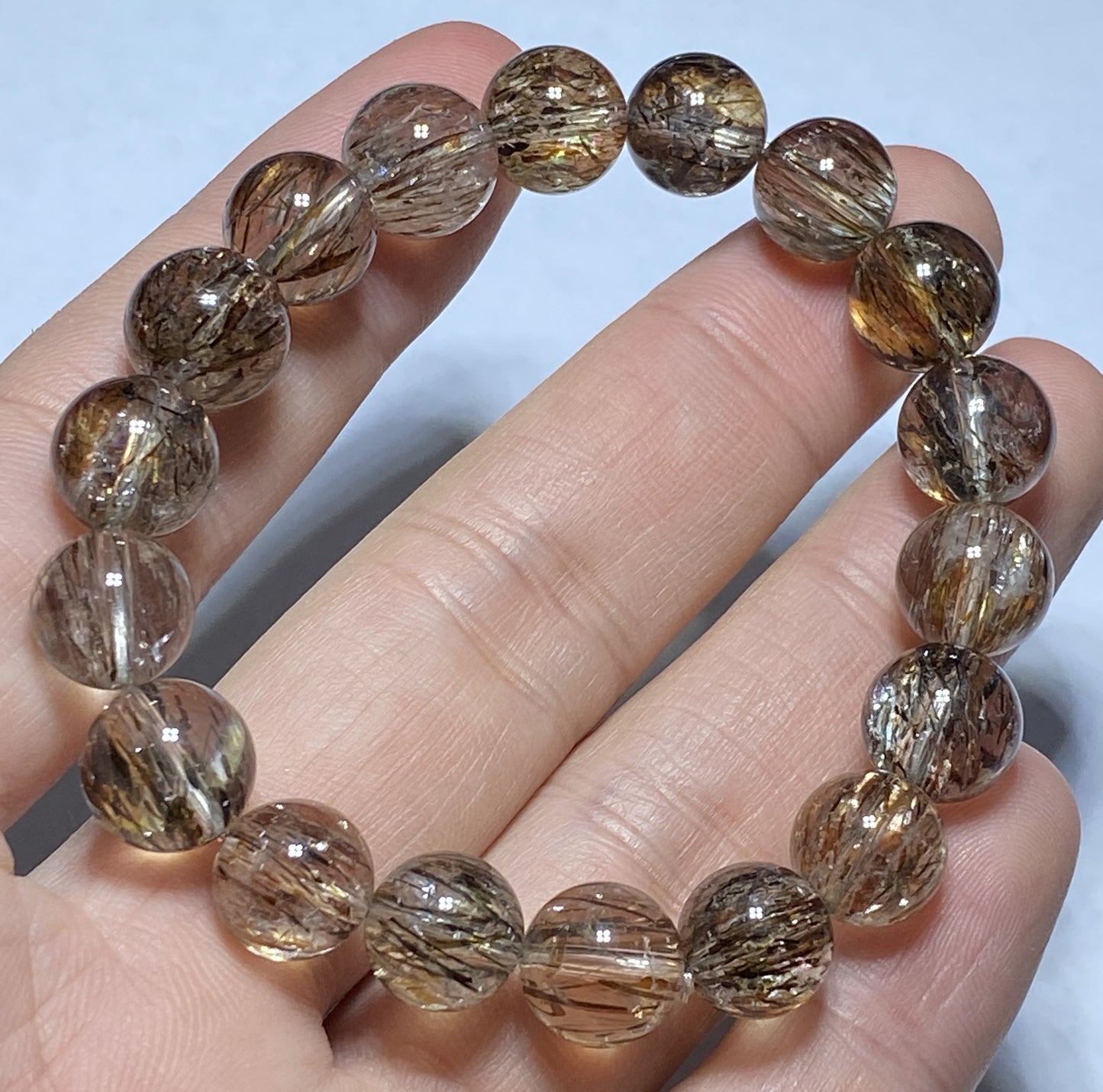 AAAA+ Natural Authentic Black Gold Super Seven Bracelet,Super 7 Bracelet,Healing Stone Jewelry,10 mmBead Bracelet ET226
