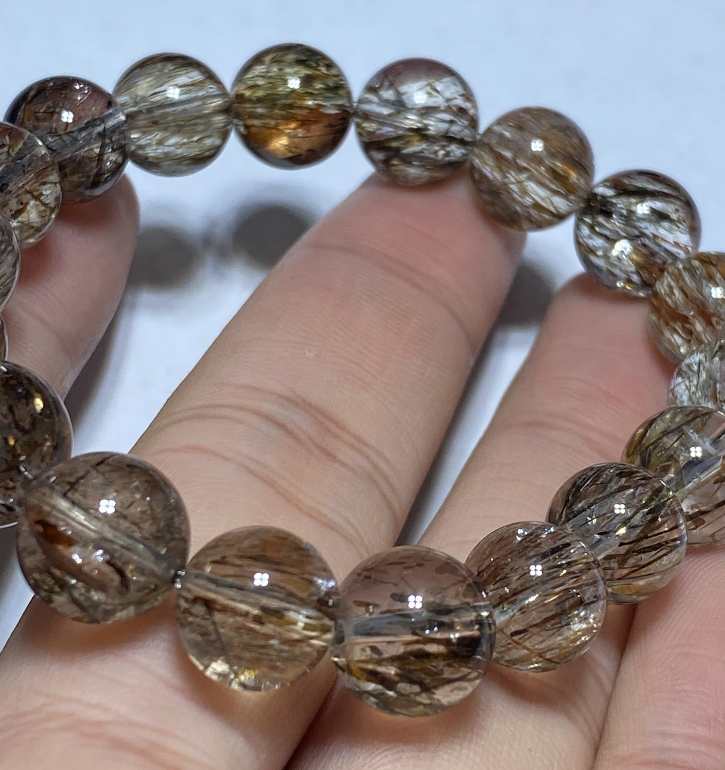 AAAA+ Natural Authentic Black Gold Super Seven Bracelet,Super 7 Bracelet,Healing Stone Jewelry,10 mmBead Bracelet ET226