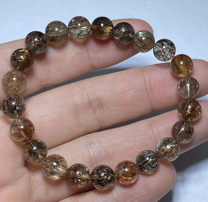 AAAA+ Natural Authentic Black Gold Super Seven Bracelet,Super 7 Bracelet,Healing Stone Jewelry,Bead Bracelet,8mm Bracelet ET230