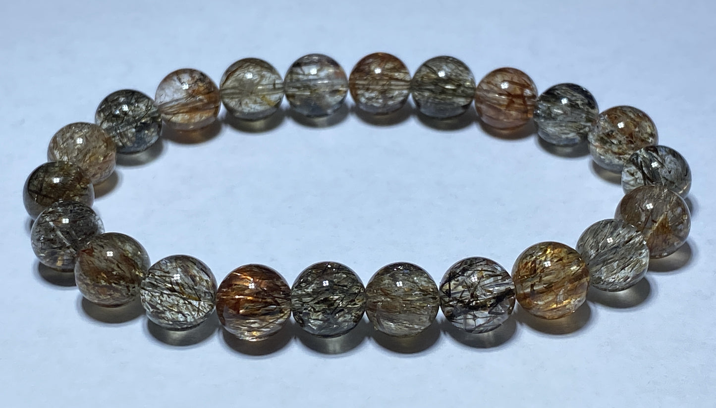 AAAA+ Natural Authentic Black Gold Super Seven Bracelet,Super 7 Bracelet,Healing Stone Jewelry,Bead Bracelet,8mm Bracelet ET230