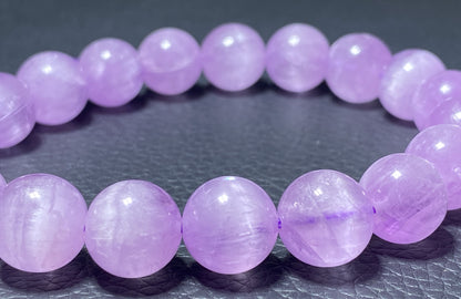 AAAA+ Natural Authentic Kunzite Bracelet, Crystal Bracelet, Handmade Jewelry, Cure Gemstone Crystal,10.5mm Gem Bracelet ET1034