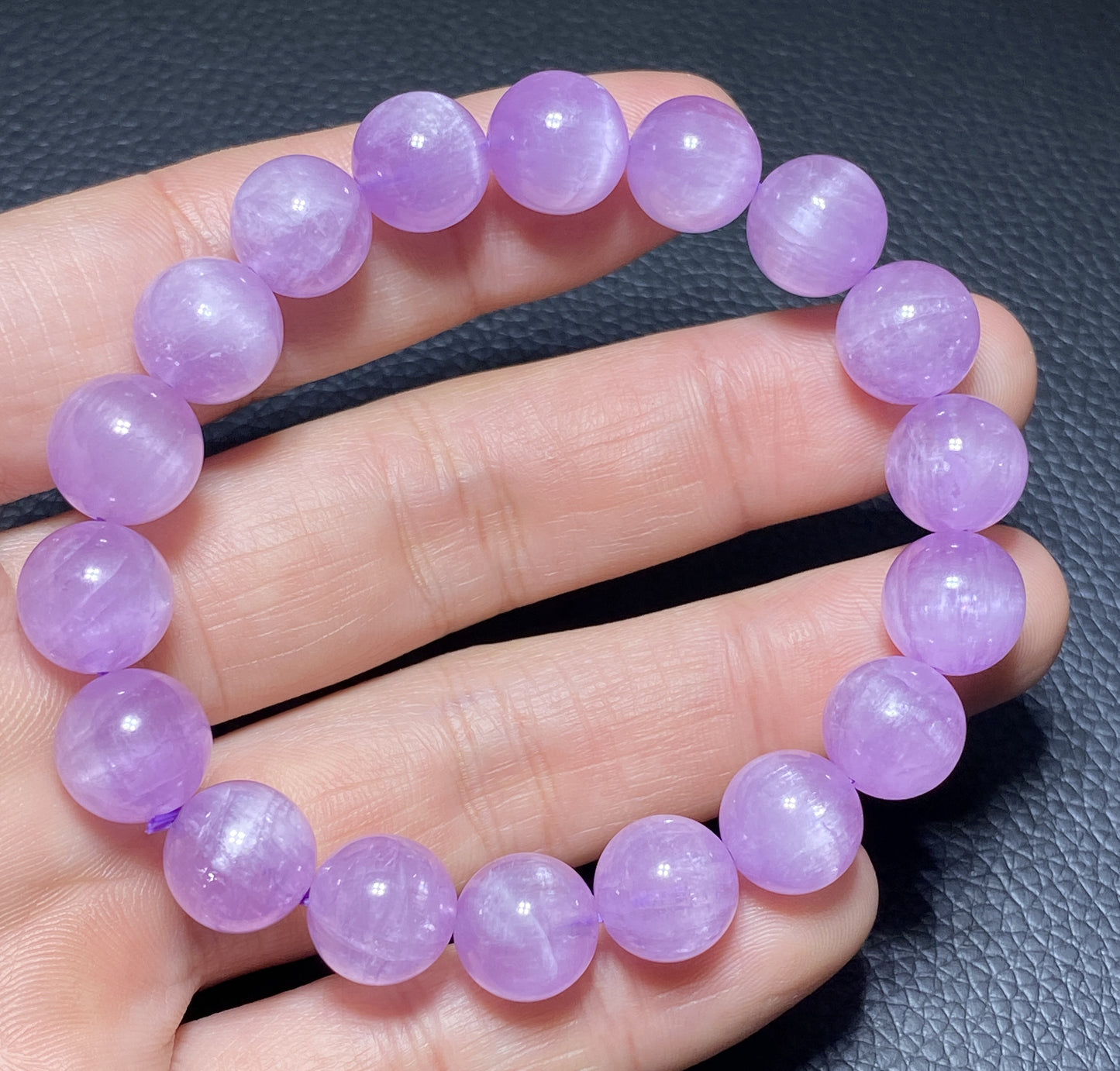 AAAA+ Natural Authentic Kunzite Bracelet,Crystal Bracelet,Handmade Jewelry,Cure Gemstone Crystal,11.2mm Gem Bracelet ET233