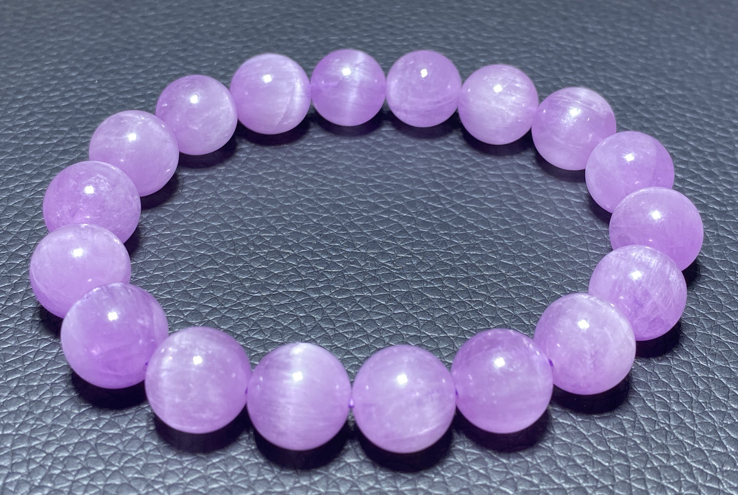 AAAA+ Natural Authentic Kunzite Bracelet,Crystal Bracelet,Handmade Jewelry,Cure Gemstone Crystal,11.2mm Gem Bracelet ET233