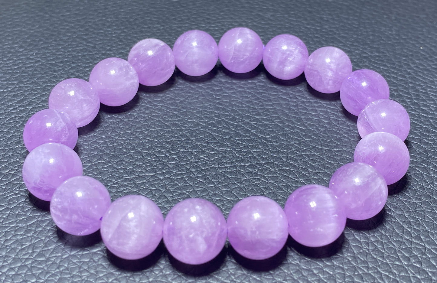 AAAA+ Natural Authentic Kunzite Bracelet,Crystal Bracelet,Handmade Jewelry,Cure Gemstone Crystal,11.2mm Gem Bracelet ET233