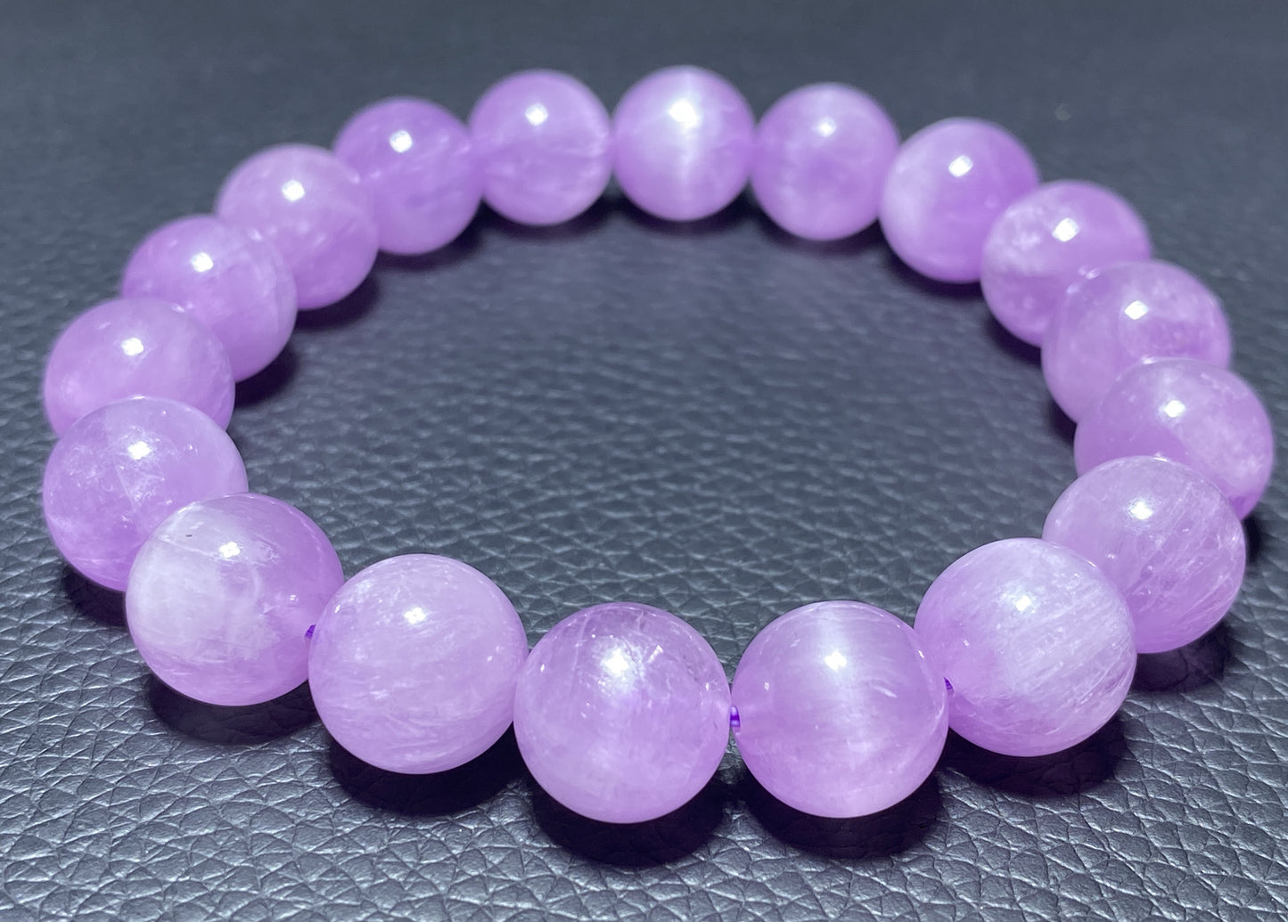 AAAA+ Natural Authentic Kunzite Bracelet,Crystal Bracelet,Handmade Jewelry,Cure Gemstone Crystal,11.2mm Gem Bracelet ET233