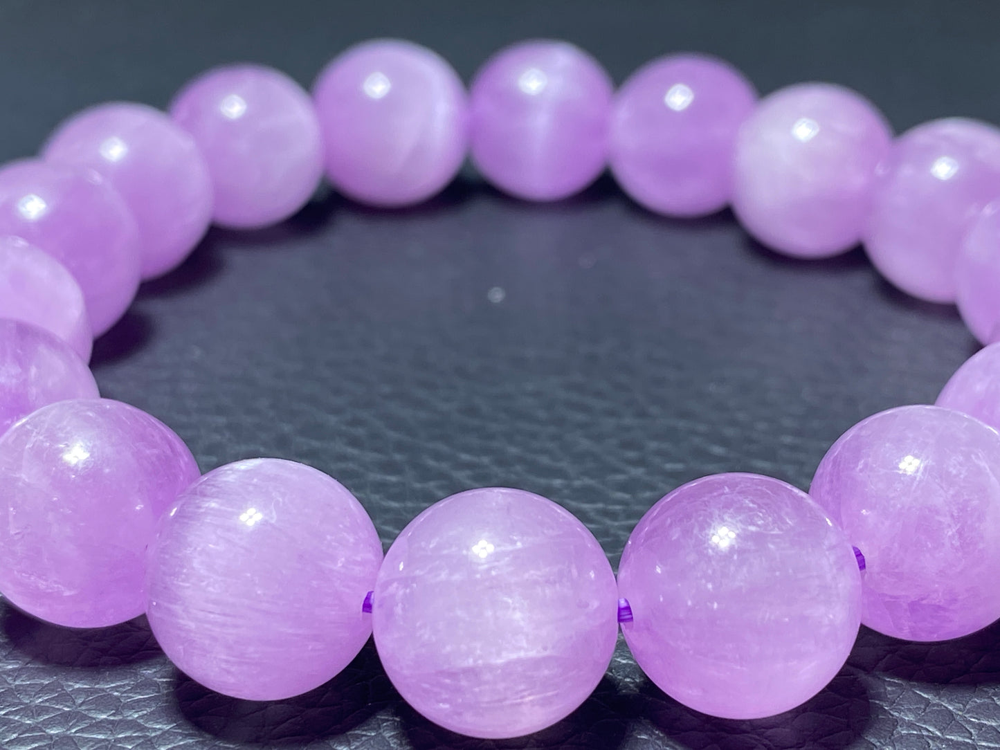 AAAA+ Natural Authentic Kunzite Bracelet,Crystal Bracelet,Handmade Jewelry,Cure Gemstone Crystal,11.2mm Gem Bracelet ET233