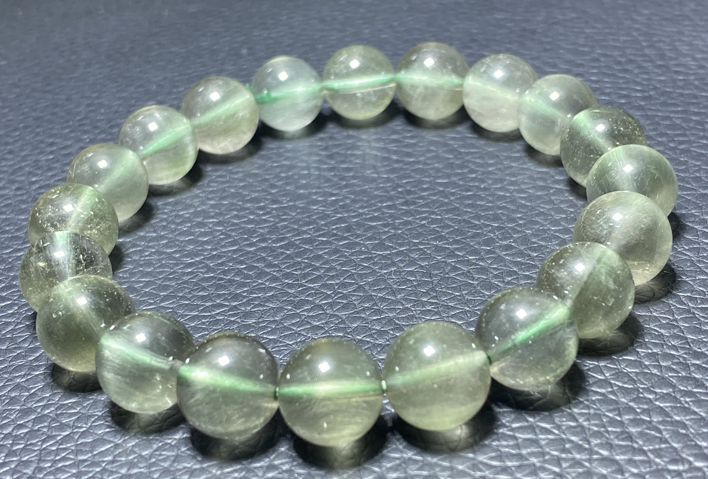 Green Rutilated Quartz Bracelet,Crystal Bracelet,9.6mm Bracelet,Gemstone Bracelet,Crystal Bracelet,Luck Bracelet ET235