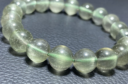 Green Rutilated Quartz Bracelet,Crystal Bracelet,9.6mm Bracelet,Gemstone Bracelet,Crystal Bracelet,Luck Bracelet ET235